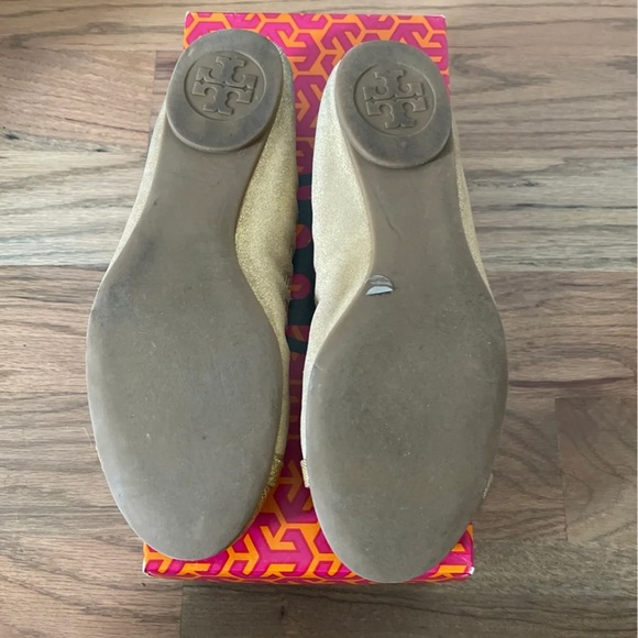 Tory Burch Metallic Powder Suede Ballet Flats  7 - Picture 4 of 4